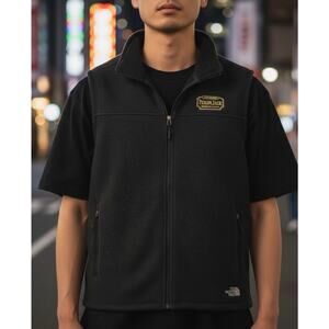 The‎ North Face Yukon Jack Whiskey Black Fleece Full Zip Vest Mens Sz XL Logo
